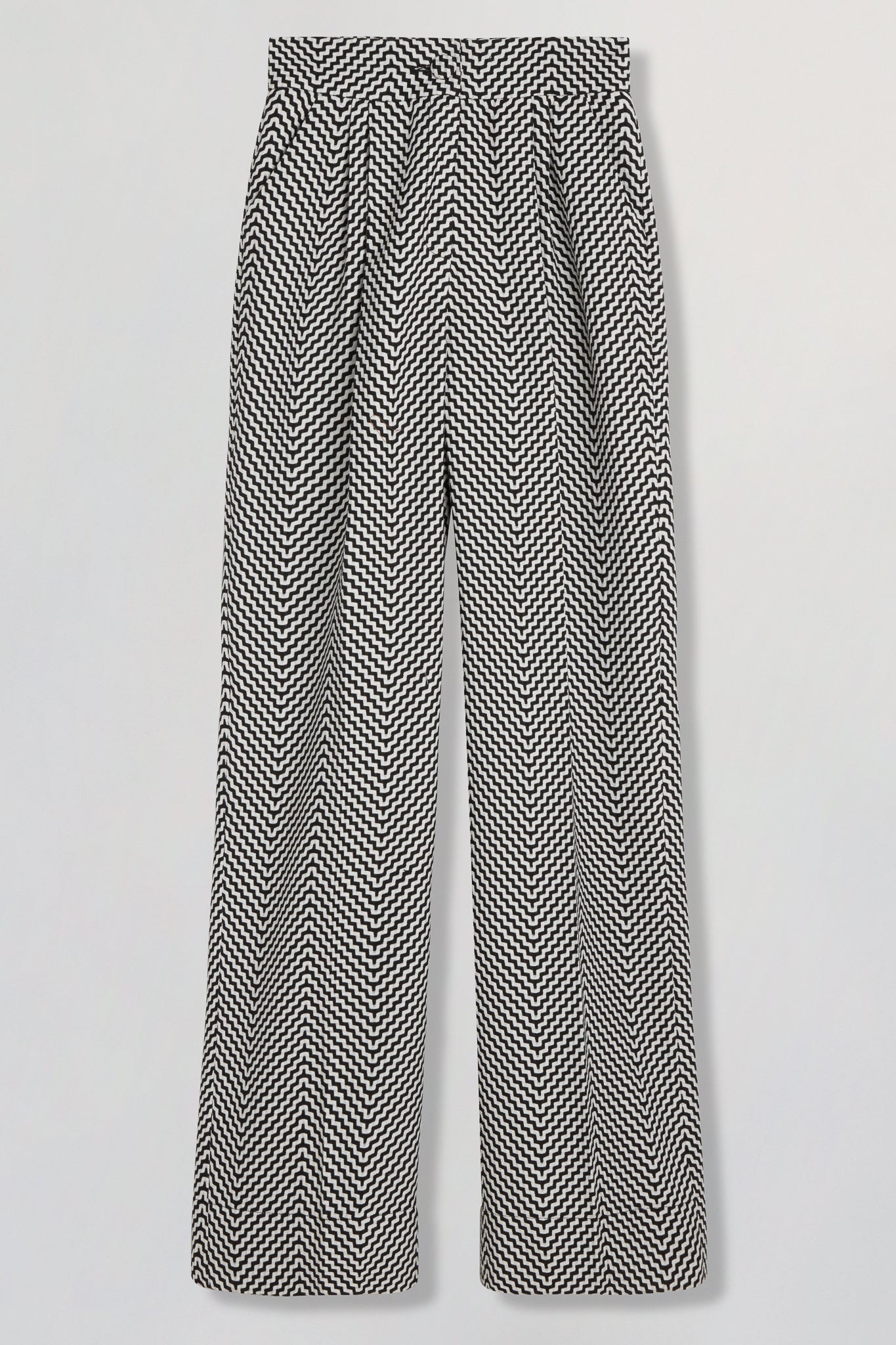 High waist wide leg pants in black and white