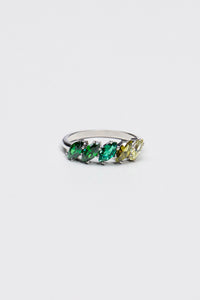 Marquis ombre ring in green