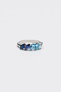 Marquis ombre ring in blue