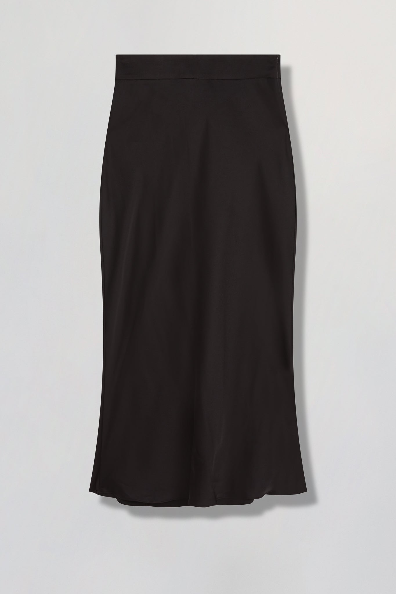 Silk slip skirt in black