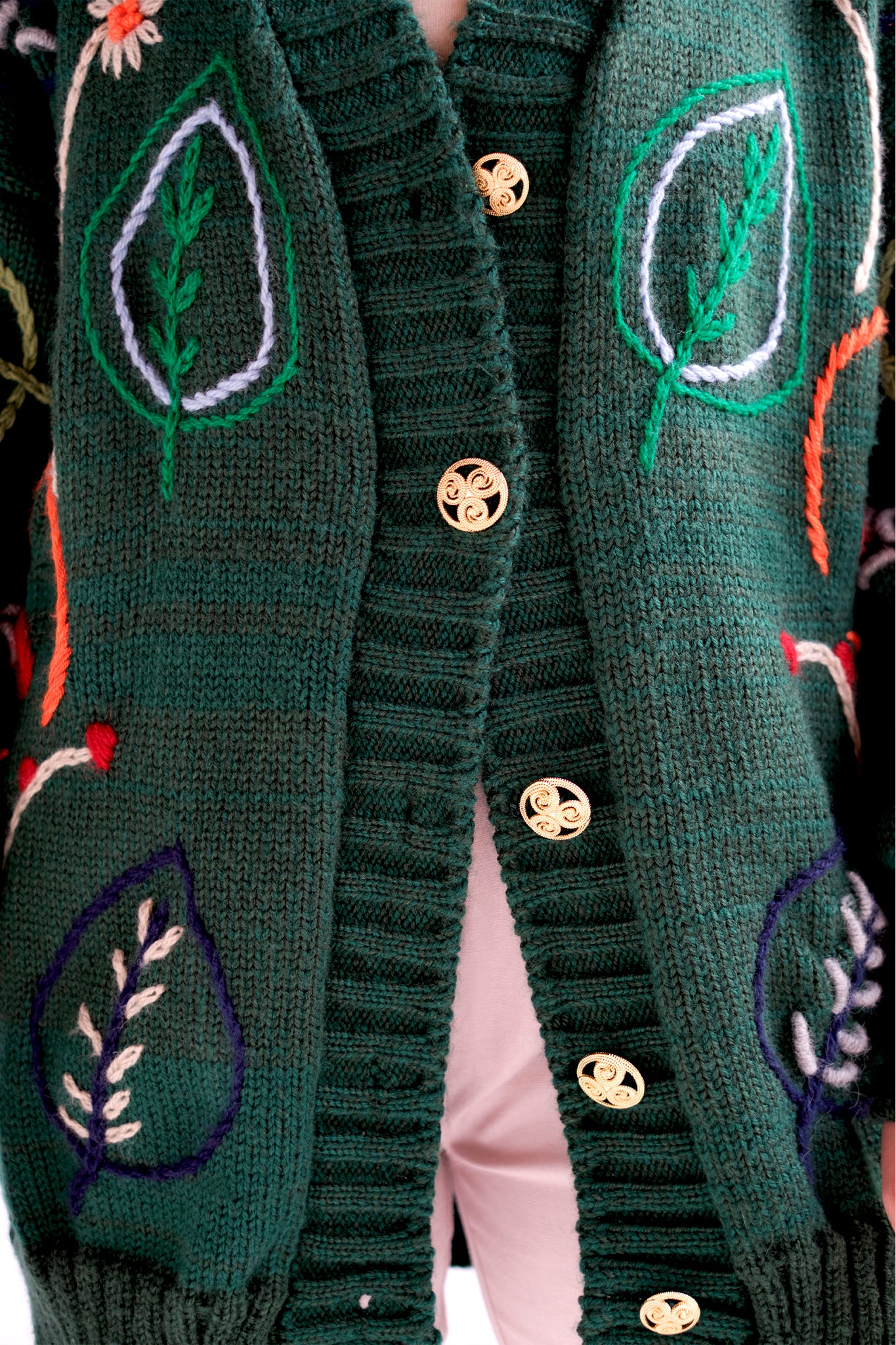 Oversized angora wool heritage cardigan in green