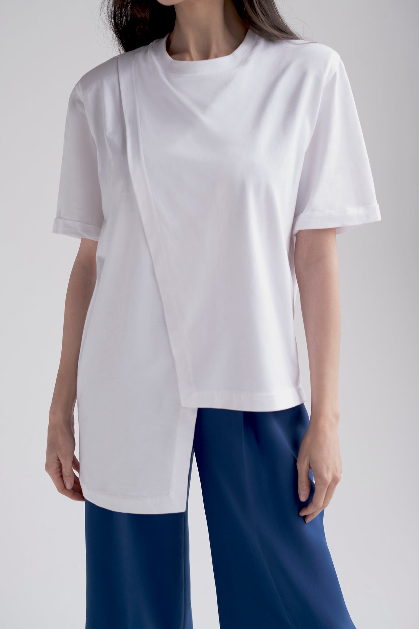 Ararat shirt with padded shoulders in white