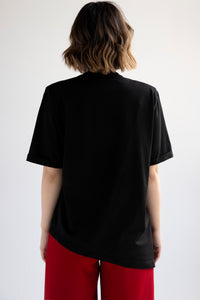 Ararat shirt with padded shoulders in black