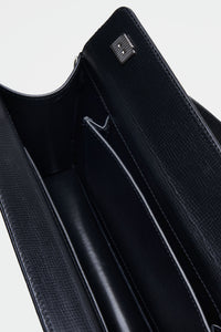 Structured rectangle shoulder bag in black